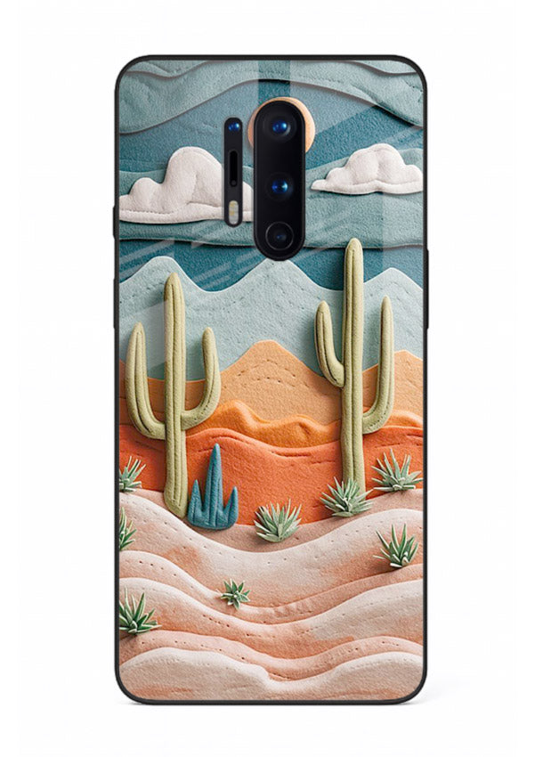 Desert Cactus Sunset cactus desert sunset artwork OnePlus 8 Pro glass back cover