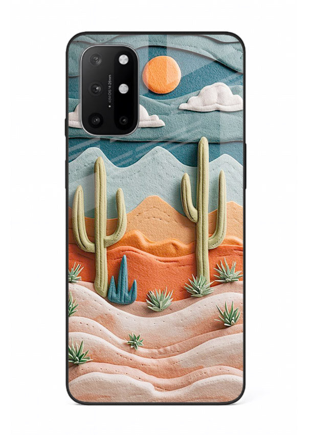 Desert Cactus Sunset cactus desert sunset artwork OnePlus 8T glass back cover