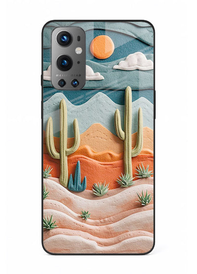 Desert Cactus Sunset cactus desert sunset artwork OnePlus 9 glass back cover