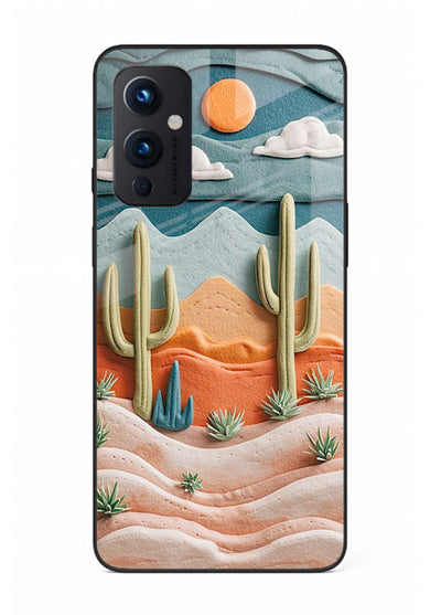 Desert Cactus Sunset cactus desert sunset artwork OnePlus 9 Pro glass back cover