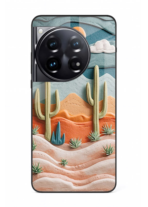 Desert Cactus Sunset cactus desert sunset artwork OnePlus 12 glass back cover