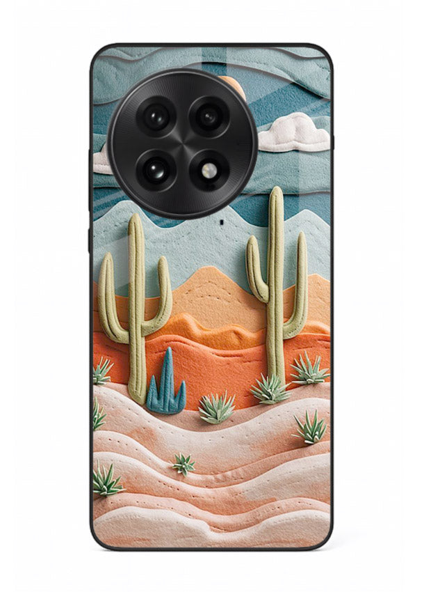 Desert Cactus Sunset cactus desert sunset artwork OnePlus 13 glass back cover