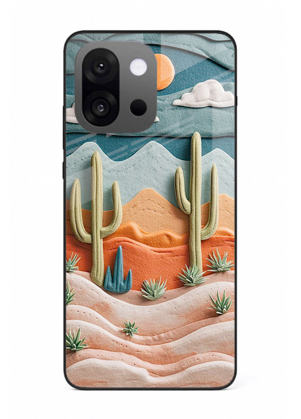 Desert Cactus Sunset cactus desert sunset artwork OnePlus 13s glass back cover
