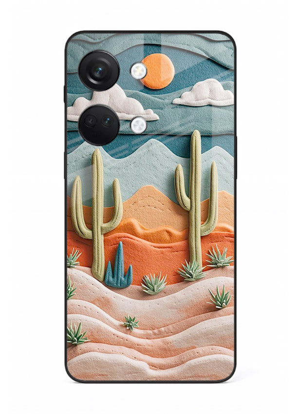 Desert Cactus Sunset cactus desert sunset artwork OnePlus Nord 3 glass back cover
