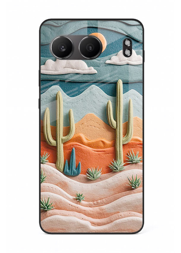 Desert Cactus Sunset cactus desert sunset artwork OnePlus Nord 4 glass back cover