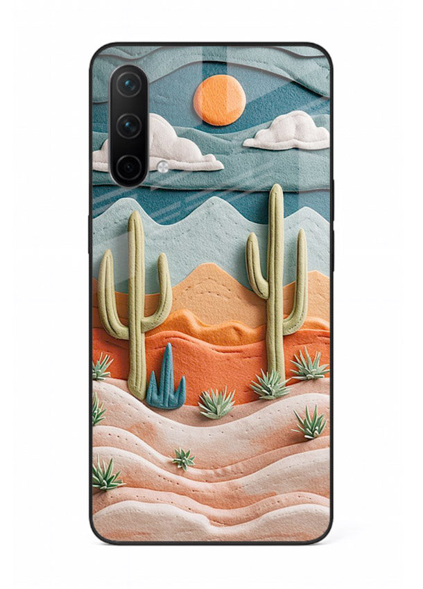 Desert Cactus Sunset cactus desert sunset artwork OnePlus Nord CE 5G glass back cover
