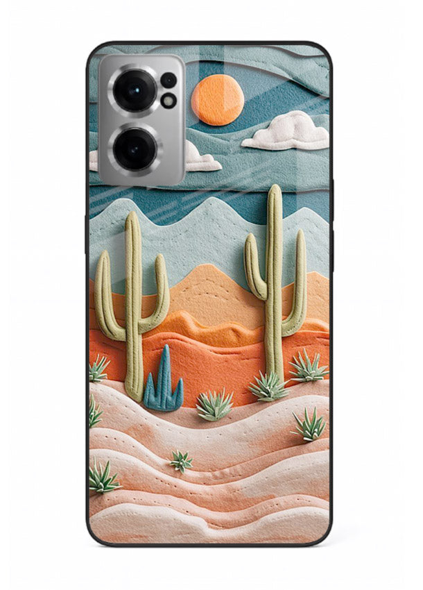 Desert Cactus Sunset cactus desert sunset artwork OnePlus Nord CE2 5G glass back cover