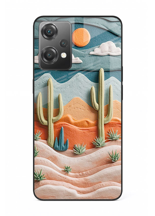 Desert Cactus Sunset cactus desert sunset artwork OnePlus Nord CE2 Lite 5G glass back cover
