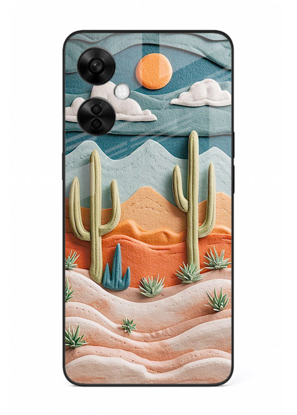 Desert Cactus Sunset cactus desert sunset artwork OnePlus Nord CE3 Lite glass back cover