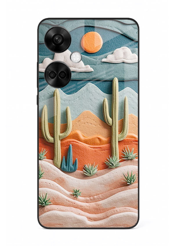 Desert Cactus Sunset cactus desert sunset artwork OnePlus Nord CE3 glass back cover