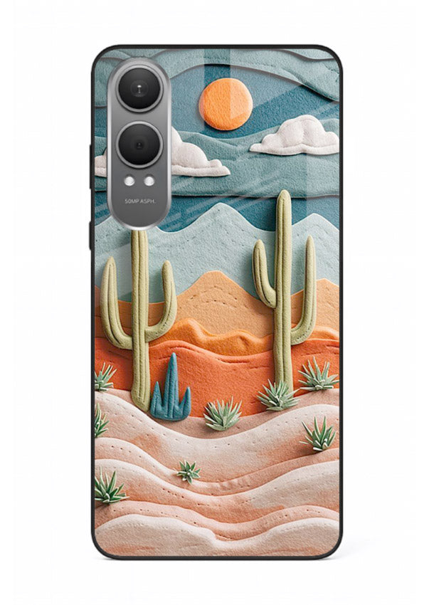 Desert Cactus Sunset cactus desert sunset artwork OnePlus Nord CE4 Lite glass back cover