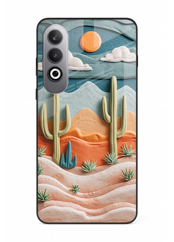 Desert Cactus Sunset cactus desert sunset artwork OnePlus Nord CE4 glass back cover