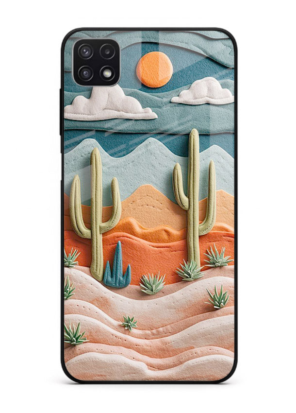Desert Cactus Sunset cactus desert sunset artwork Samsung F42 5G glass back cover