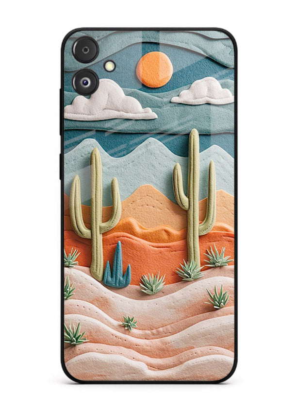 Desert Cactus Sunset cactus desert sunset artwork Samsung F14 5G glass back cover