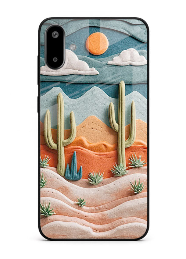 Desert Cactus Sunset cactus desert sunset artwork Samsung F06 5G glass back cover