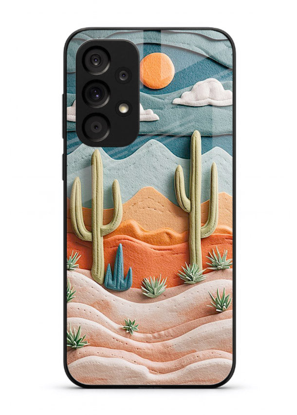 Desert Cactus Sunset cactus desert sunset artwork Samsung A33 5G glass back cover