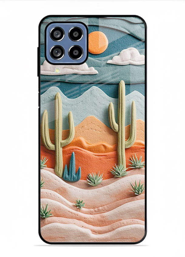 Desert Cactus Sunset cactus desert sunset artwork Samsung M33 5G glass back cover