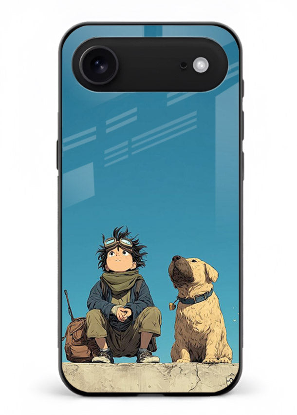 desert monk dog aesthetic art iphone 18 air glass cover unique peaceful duo case