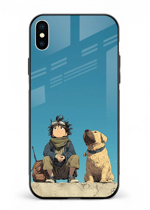 desert monk dog aesthetic art iphone xs max glass cover unique peaceful duo case