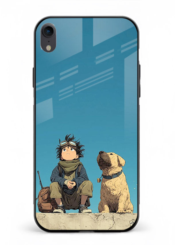 desert monk dog aesthetic art iphone xr glass cover unique peaceful duo case