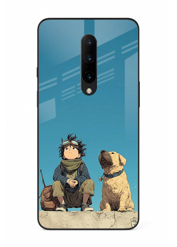 desert monk dog aesthetic art OnePlus 8 glass cover unique peaceful duo case