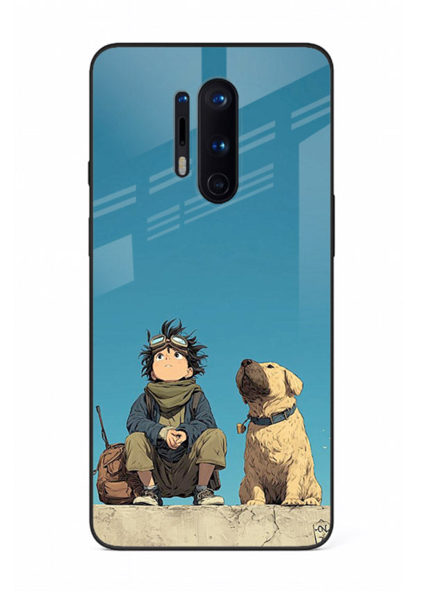 desert monk dog aesthetic art OnePlus 8 Pro glass cover unique peaceful duo case