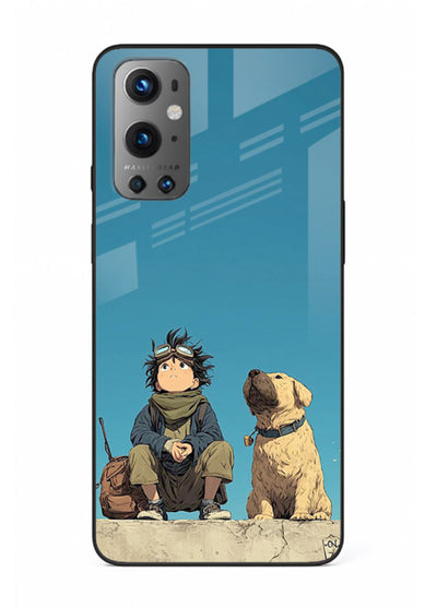 desert monk dog aesthetic art OnePlus 9 glass cover unique peaceful duo case