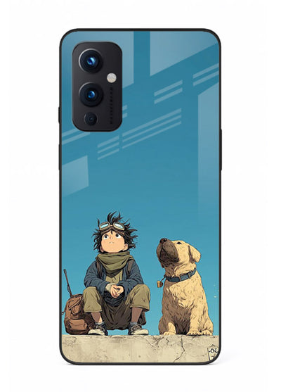 desert monk dog aesthetic art OnePlus 9 Pro glass cover unique peaceful duo case