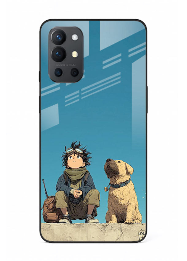 desert monk dog aesthetic art OnePlus 9R glass cover unique peaceful duo case