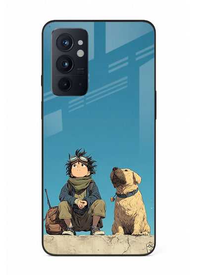 desert monk dog aesthetic art OnePlus 9RT glass cover unique peaceful duo case