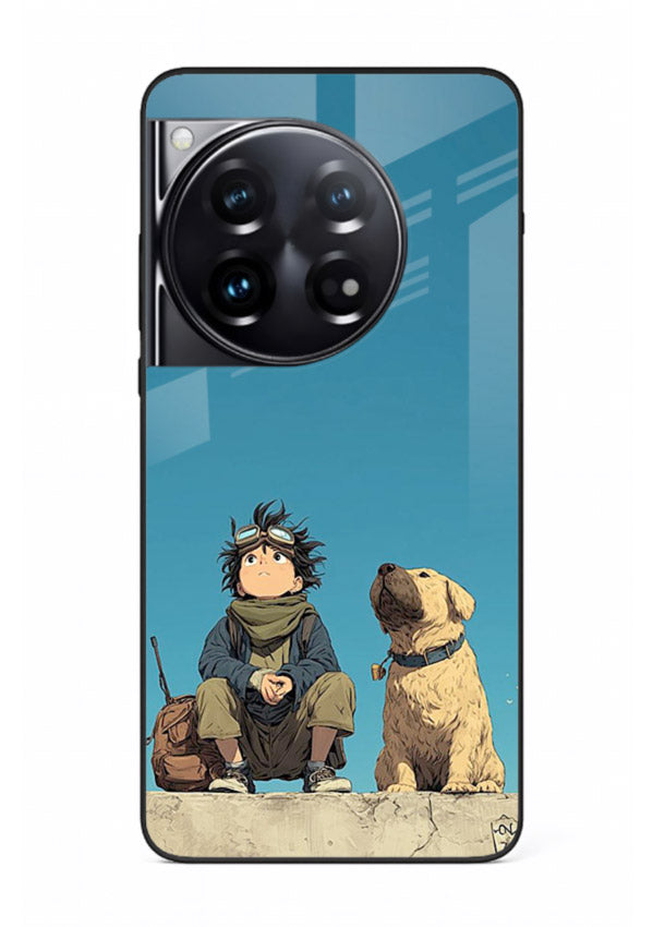 desert monk dog aesthetic art OnePlus 12 glass cover unique peaceful duo case