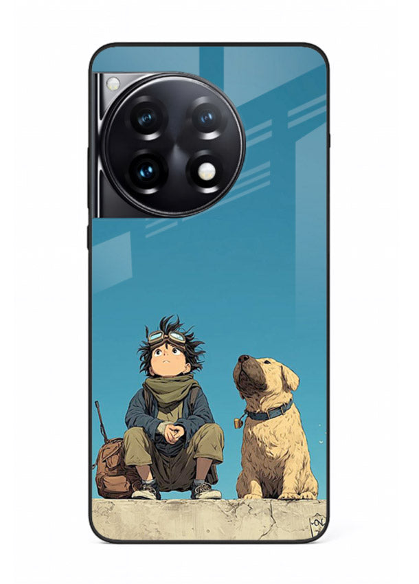desert monk dog aesthetic art OnePlus 12R glass cover unique peaceful duo case