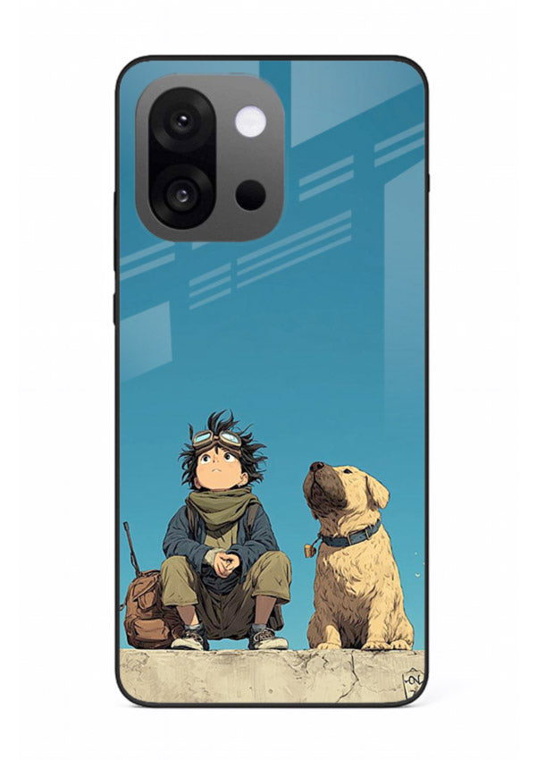 desert monk dog aesthetic art OnePlus 13s glass cover unique peaceful duo case