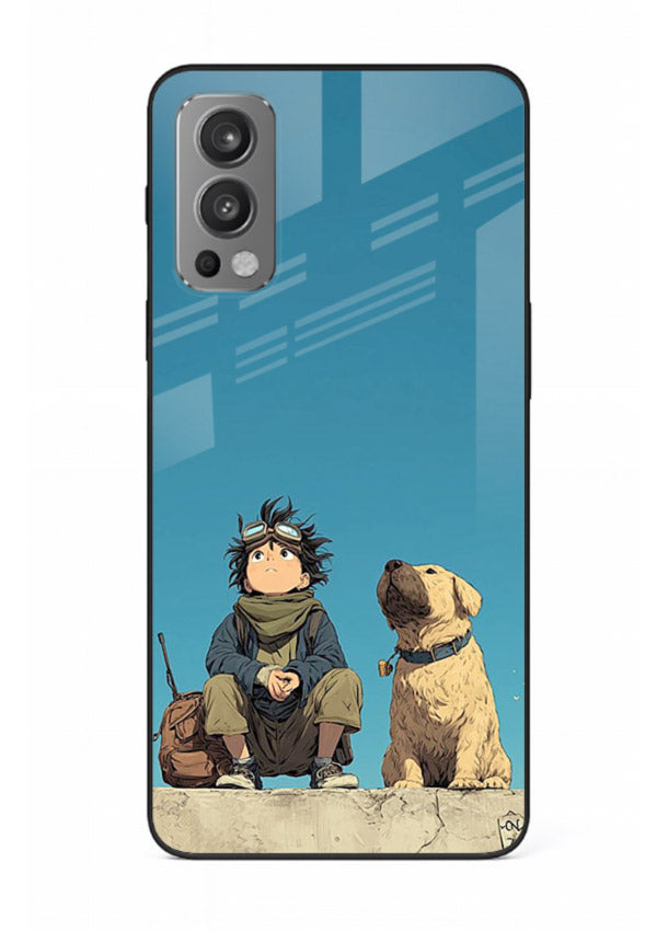 desert monk dog aesthetic art OnePlus Nord 2 glass cover unique peaceful duo case