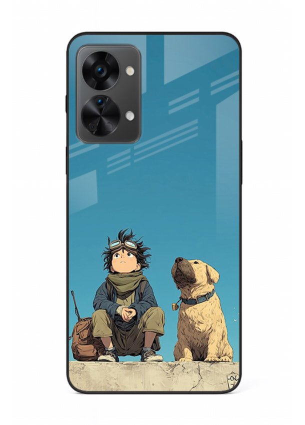 desert monk dog aesthetic art OnePlus Nord 2T glass cover unique peaceful duo case
