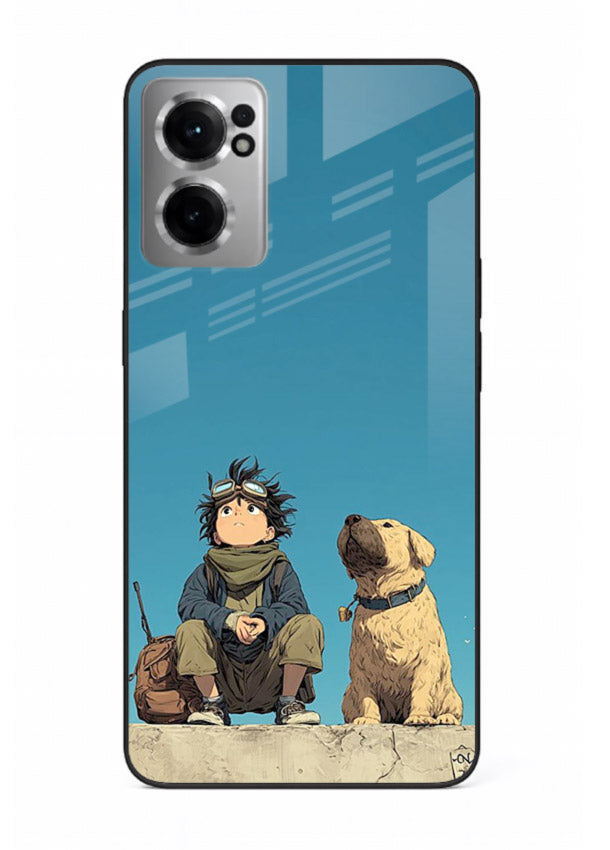 desert monk dog aesthetic art OnePlus Nord CE2 5G glass cover unique peaceful duo case
