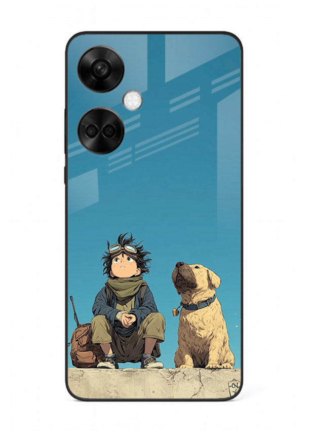 desert monk dog aesthetic art OnePlus Nord CE3 glass cover unique peaceful duo case