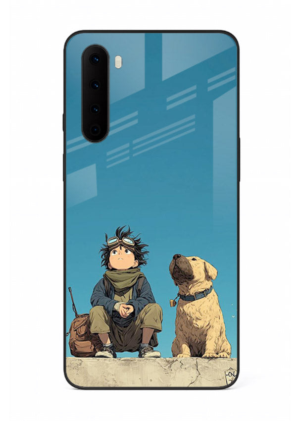 desert monk dog aesthetic art OnePlus Nord glass cover unique peaceful duo case