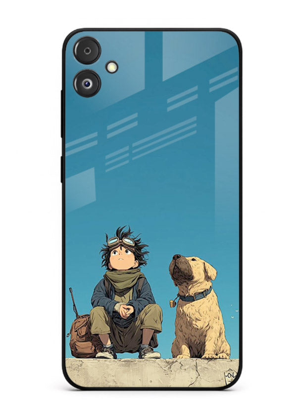 desert monk dog aesthetic art Samsung F14 5G glass cover unique peaceful duo case