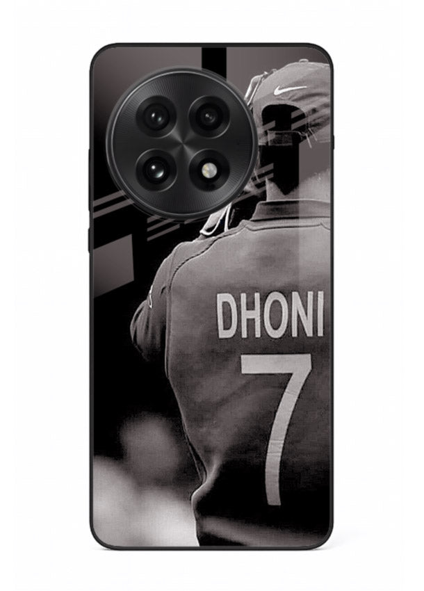 Monochrome number seven cricket artwork on glossy tempered glass OnePlus 13 back cover