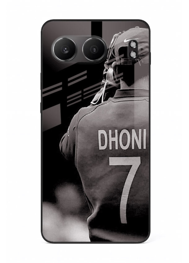 Monochrome number seven cricket artwork on glossy tempered glass OnePlus Nord 4 back cover