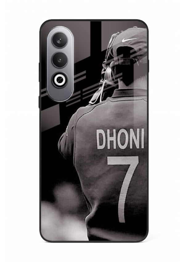 Monochrome number seven cricket artwork on glossy tempered glass OnePlus Nord CE4 back cover