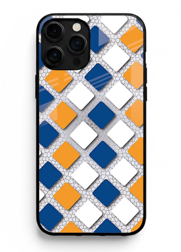 Diamond Tile Pattern geometric diamond pattern iphone 15 pro max glass back cover