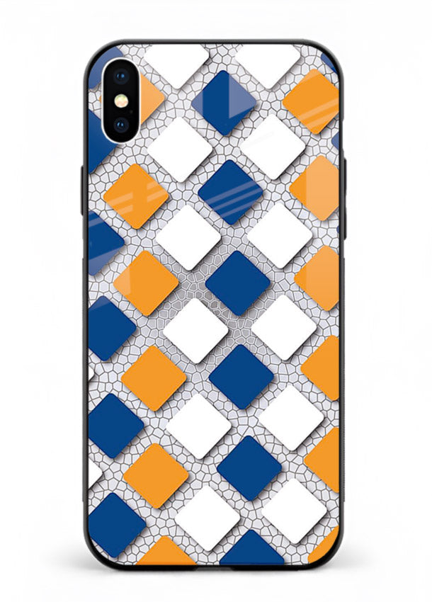 Diamond Tile Pattern geometric diamond pattern iphone xs max glass back cover