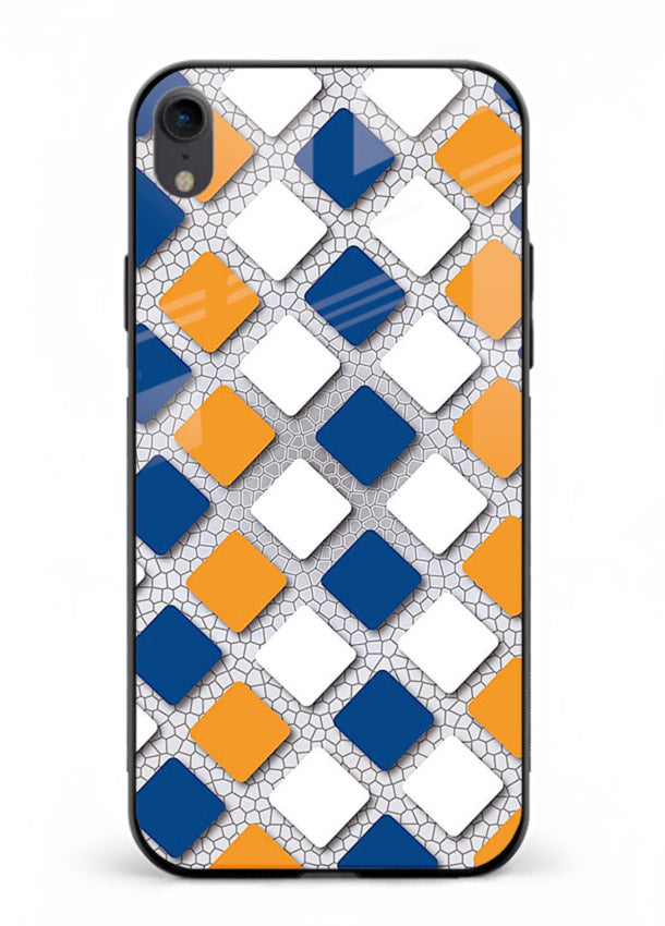 Diamond Tile Pattern geometric diamond pattern iphone xr glass back cover