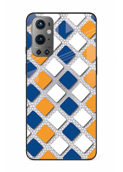 Diamond Tile Pattern geometric diamond pattern OnePlus 9 glass back cover