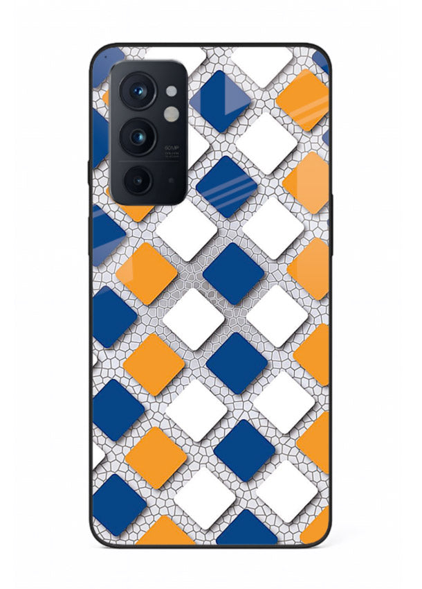 Diamond Tile Pattern geometric diamond pattern OnePlus 9RT glass back cover