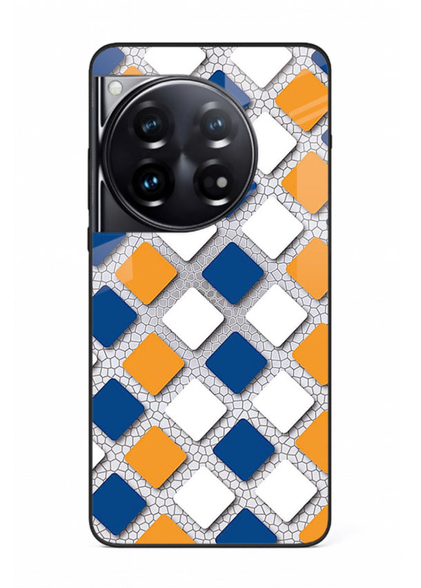 Diamond Tile Pattern geometric diamond pattern OnePlus 12 glass back cover