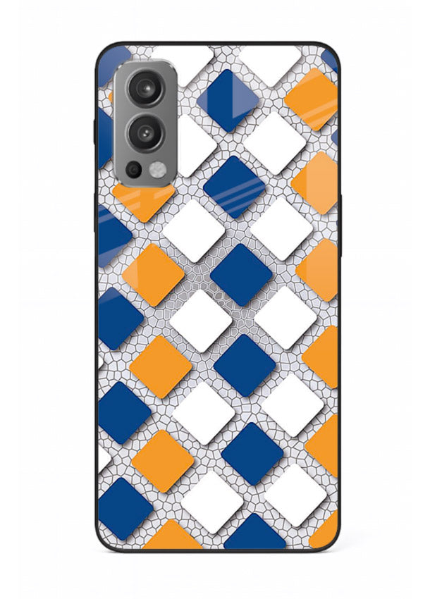 Diamond Tile Pattern geometric diamond pattern OnePlus Nord 2 glass back cover