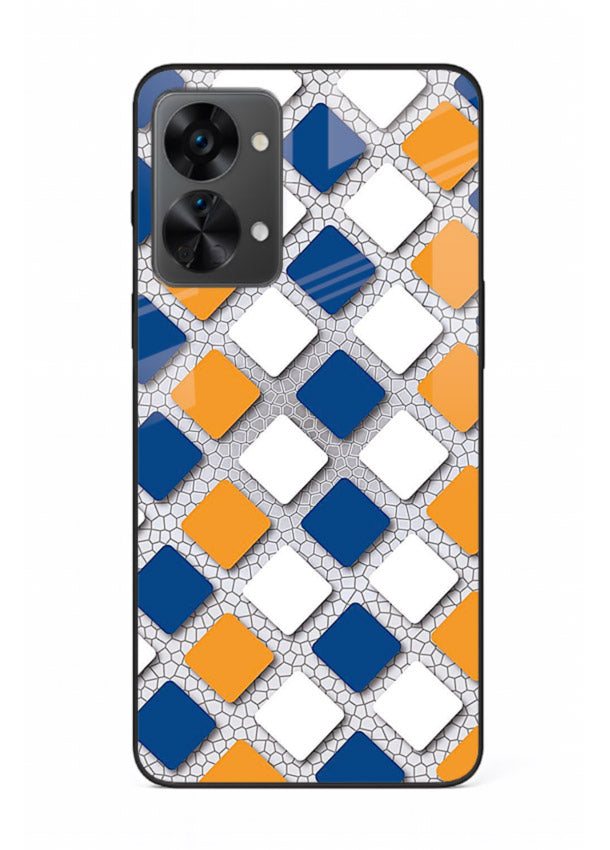 Diamond Tile Pattern geometric diamond pattern OnePlus Nord 2T glass back cover